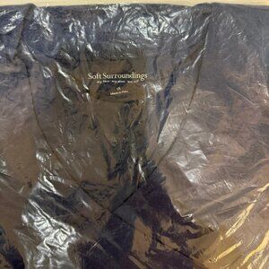 Soft Surroundings 3/4 Sleeve Ruched Side Top in Navy - IX